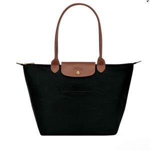 Longchamp Black Le Pliage Medium Tote